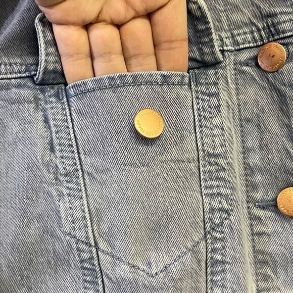 NWT-Universal Thread Purple Denim Jean Jacket with Defects and Home Embroidery-S - Picture 9 of 15